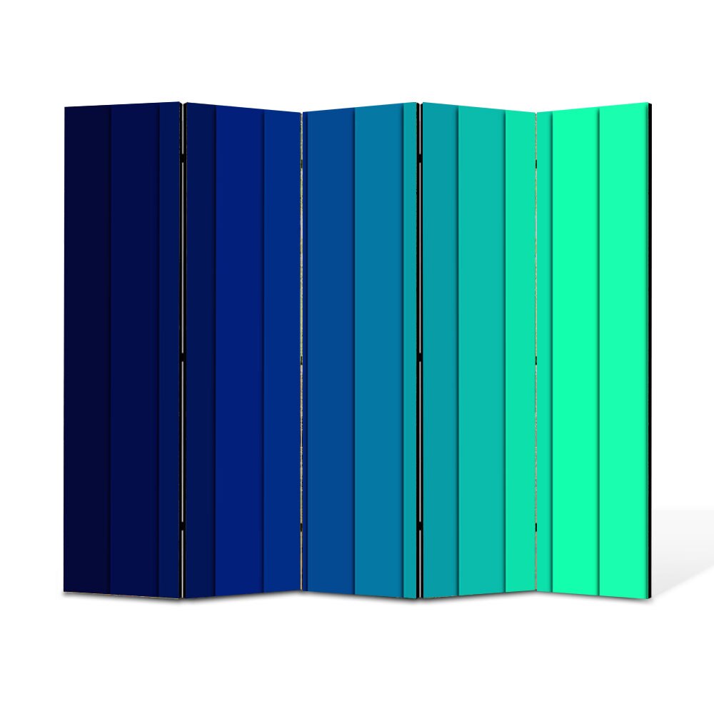 Paravan 5 piese Premium Heartwork TrueColor Dungi albastre, Panza pe cadru de lemn, Decoratiuni Moderne pentru Casa, 5 x 45 x 180 cm, 225 x 180 cm