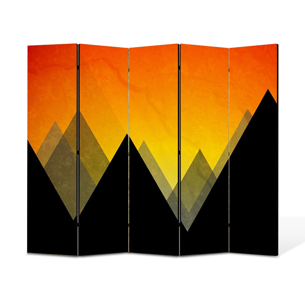 Paravan 5 piese Premium Heartwork TrueColor Munti, Panza pe cadru de lemn, Decoratiuni Moderne pentru Casa, 5 x 45 x 150 cm, 225 x 150 cm