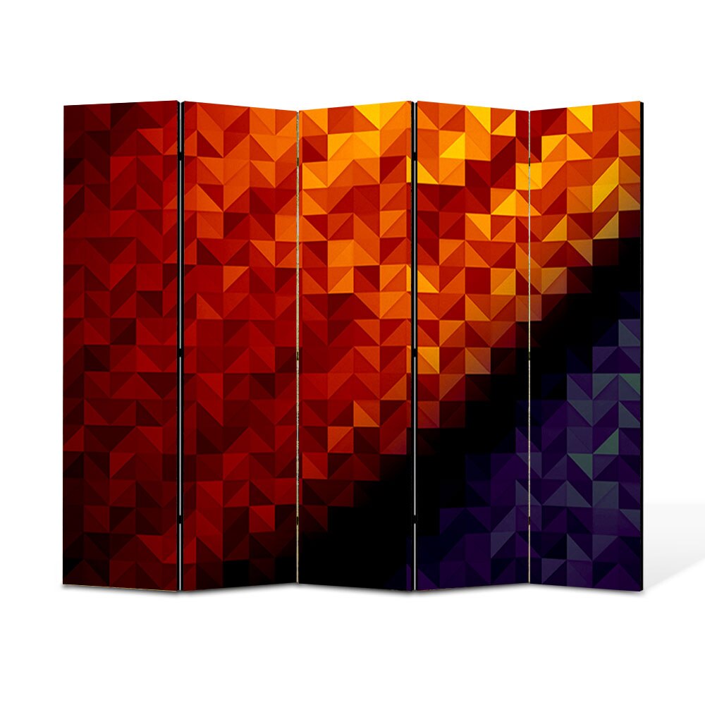 Paravan 5 piese Premium Heartwork TrueColor Patratele, Panza pe cadru de lemn, Decoratiuni Moderne pentru Casa, 5 x 45 x 150 cm, 225 x 150 cm