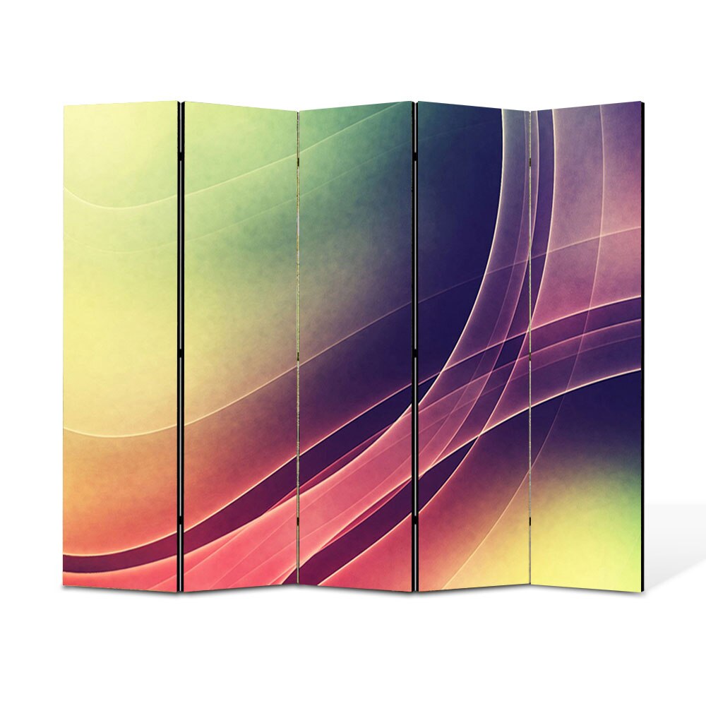 Paravan 5 piese Premium Heartwork TrueColor Raze intrepatrunse, Panza pe cadru de lemn, Decoratiuni Moderne pentru Casa, 5 x 35 x 180 cm, 175 x 180 cm