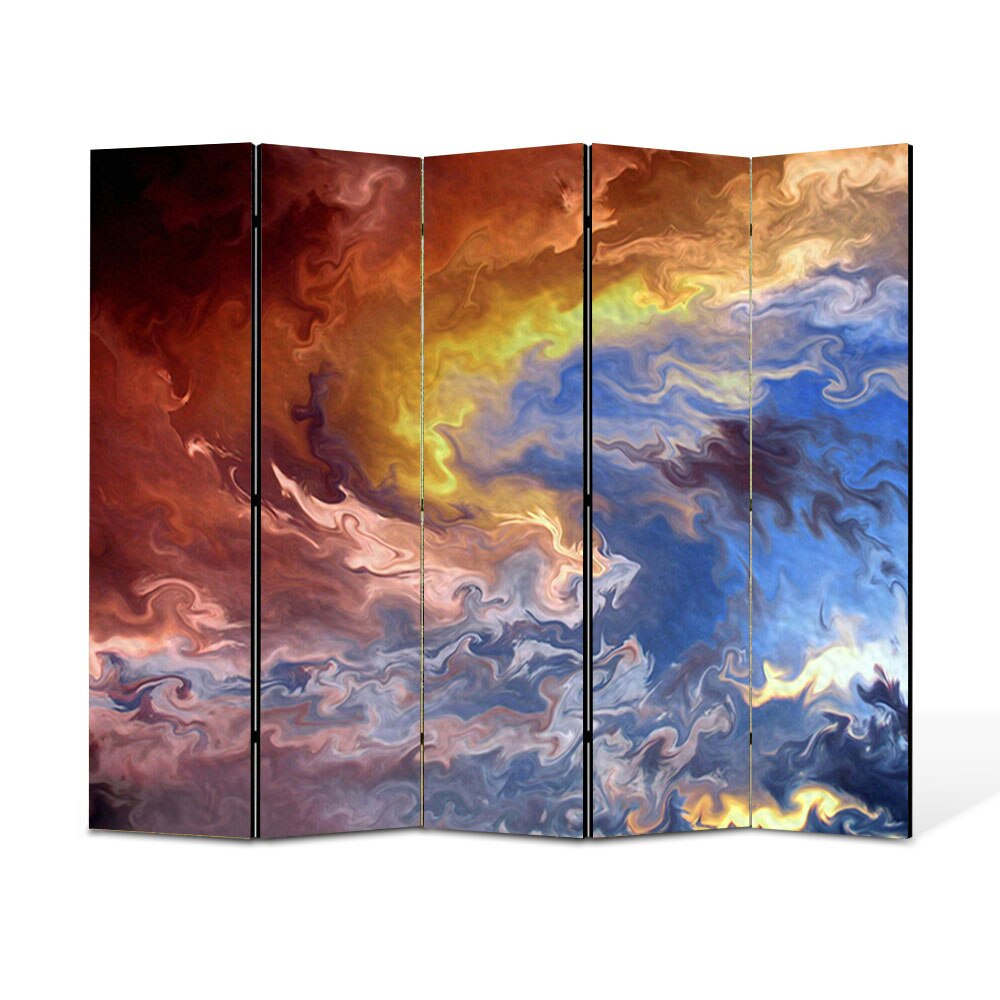 Paravan 5 piese Premium Heartwork TrueColor Furtuna, Panza pe cadru de lemn, Decoratiuni Moderne pentru Casa, 5 x 45 x 150 cm, 225 x 150 cm