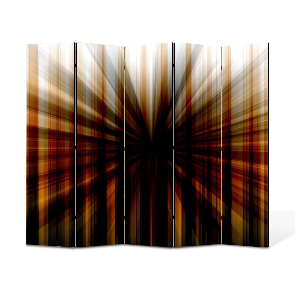 Paravan 5 piese Premium Heartwork TrueColor Gaura neagra, Panza pe cadru de lemn, Decoratiuni Moderne pentru Casa, 5 x 45 x 150 cm, 225 x 150 cm