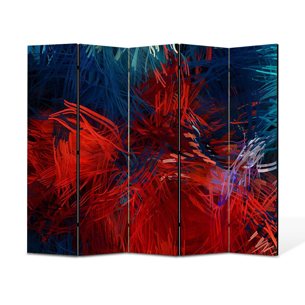 Paravan 5 piese Premium Heartwork TrueColor Compozitie, Panza pe cadru de lemn, Decoratiuni Moderne pentru Casa, 5 x 45 x 150 cm, 225 x 150 cm