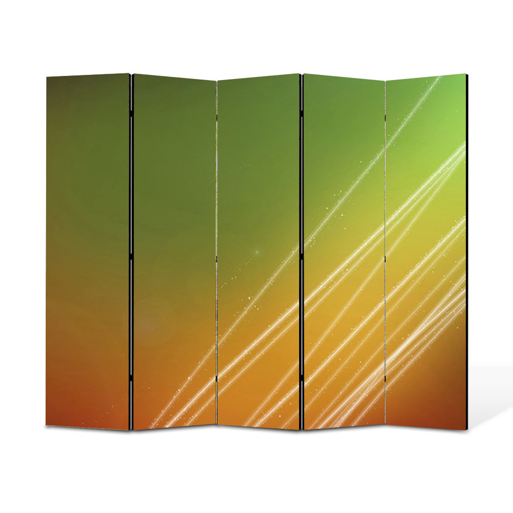 Paravan 5 piese Premium Heartwork TrueColor Raze fine, Panza pe cadru de lemn, Decoratiuni Moderne pentru Casa, 5 x 45 x 150 cm, 225 x 150 cm