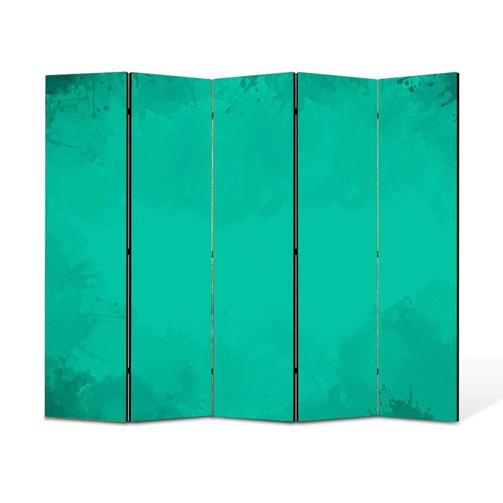 Paravan 5 piese Premium Heartwork TrueColor Turcoaz, Panza pe cadru de lemn, Decoratiuni Moderne pentru Casa, 5 x 45 x 150 cm, 225 x 150 cm