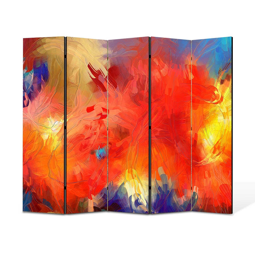 Paravan 5 piese Premium Heartwork TrueColor Univers, Panza pe cadru de lemn, Decoratiuni Moderne pentru Casa, 5 x 35 x 180 cm, 175 x 180 cm