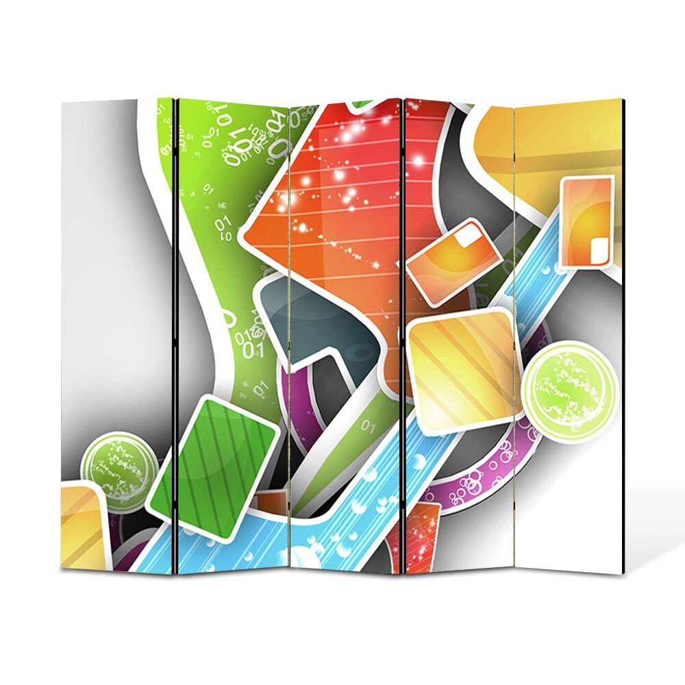 Paravan 5 piese Premium Heartwork TrueColor Asezare artistica, Panza pe cadru de lemn, Decoratiuni Moderne pentru Casa, 5 x 45 x 150 cm, 225 x 150 cm