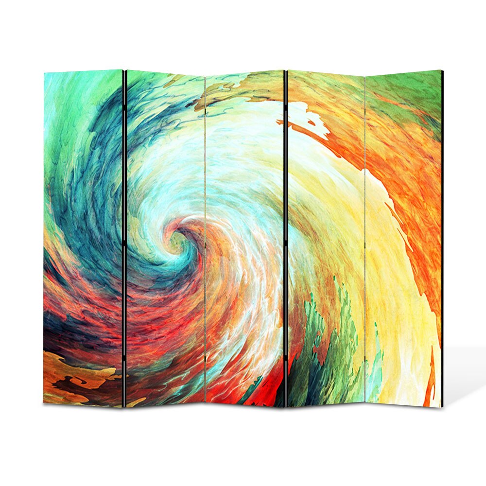 Paravan 5 piese Premium Heartwork TrueColor Spirala, Panza pe cadru de lemn, Decoratiuni Moderne pentru Casa, 5 x 45 x 150 cm, 225 x 150 cm