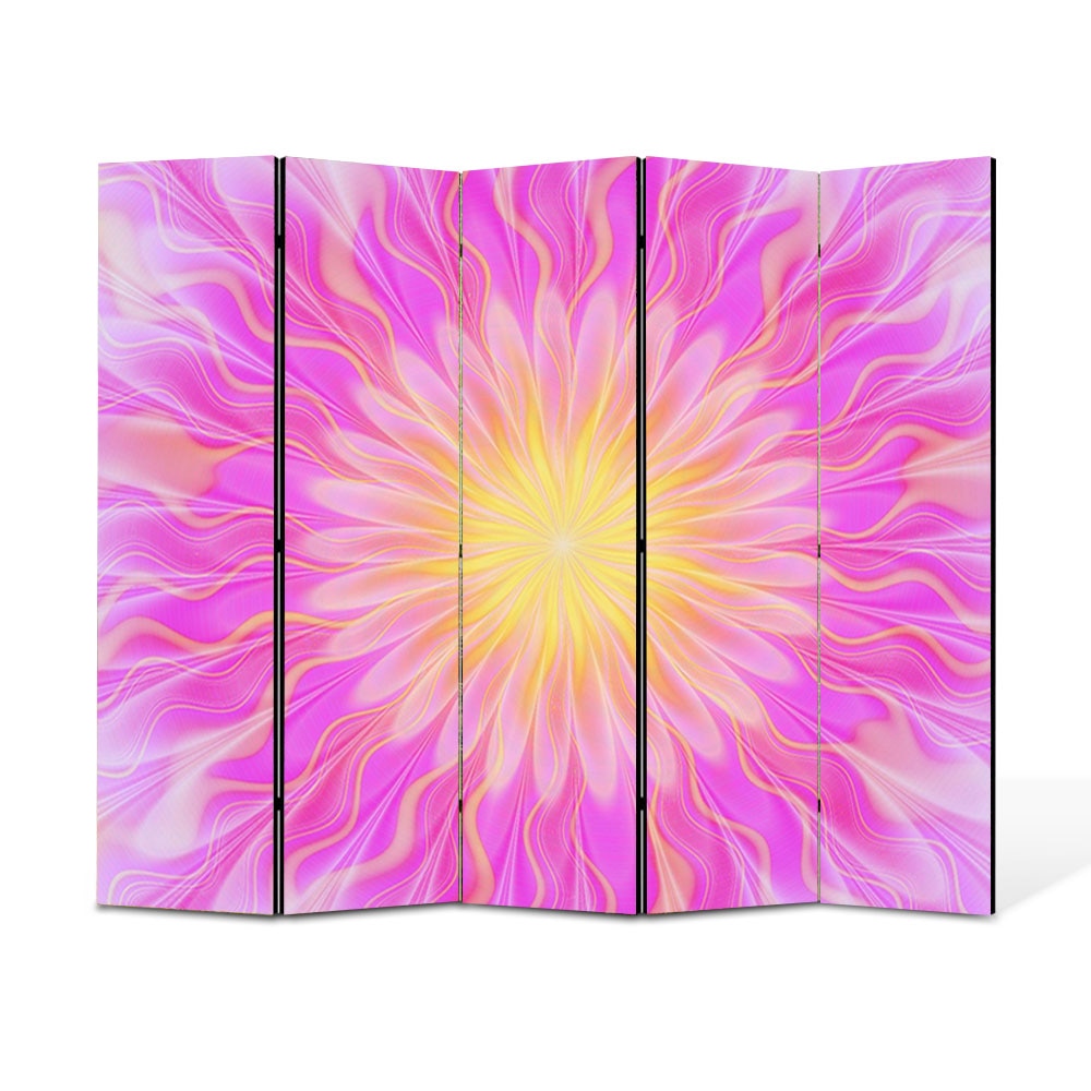 Paravan 5 piese Premium Heartwork TrueColor Lumina pufoasa, Panza pe cadru de lemn, Decoratiuni Moderne pentru Casa, 5 x 35 x 180 cm, 175 x 180 cm