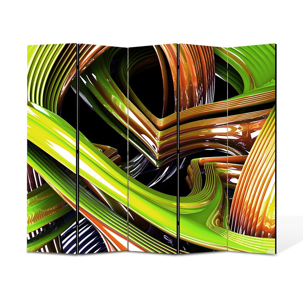 Paravan 5 piese Premium Heartwork TrueColor Sticla colorata, Panza pe cadru de lemn, Decoratiuni Moderne pentru Casa, 5 x 35 x 180 cm, 175 x 180 cm