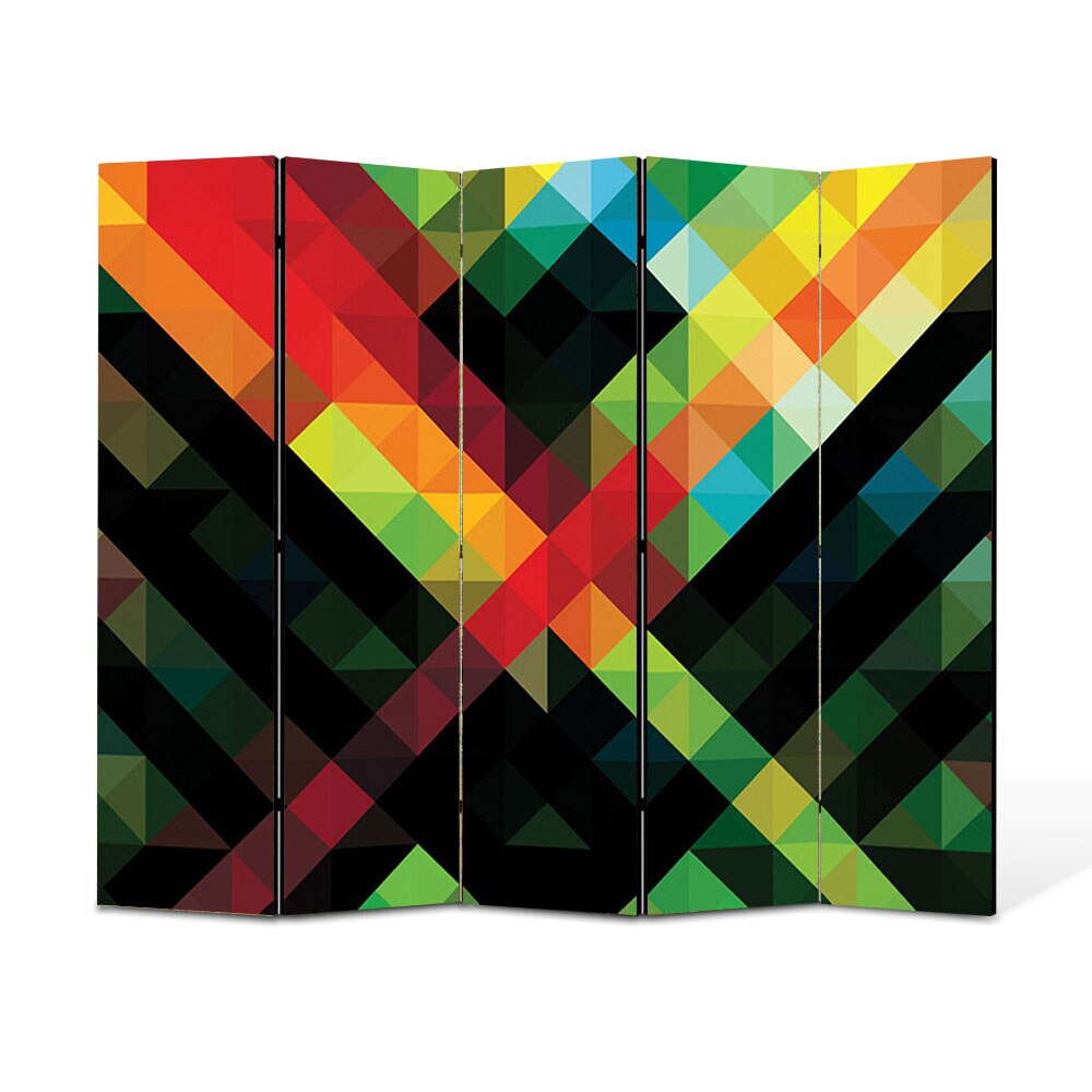 Paravan 5 piese Premium Heartwork TrueColor Amalgam, Panza pe cadru de lemn, Decoratiuni Moderne pentru Casa, 5 x 35 x 180 cm, 175 x 180 cm