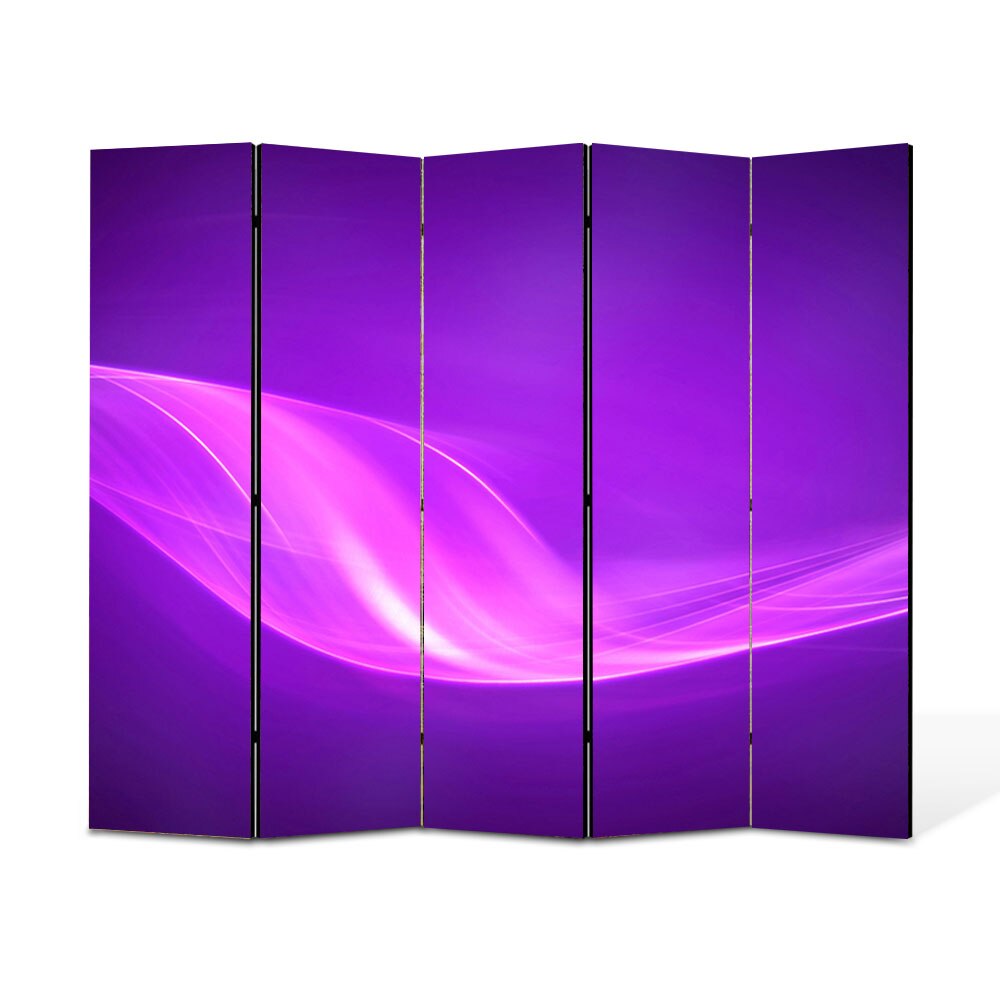 Paravan 5 piese Premium Heartwork TrueColor Raze violet, Panza pe cadru de lemn, Decoratiuni Moderne pentru Casa, 5 x 35 x 180 cm, 175 x 180 cm