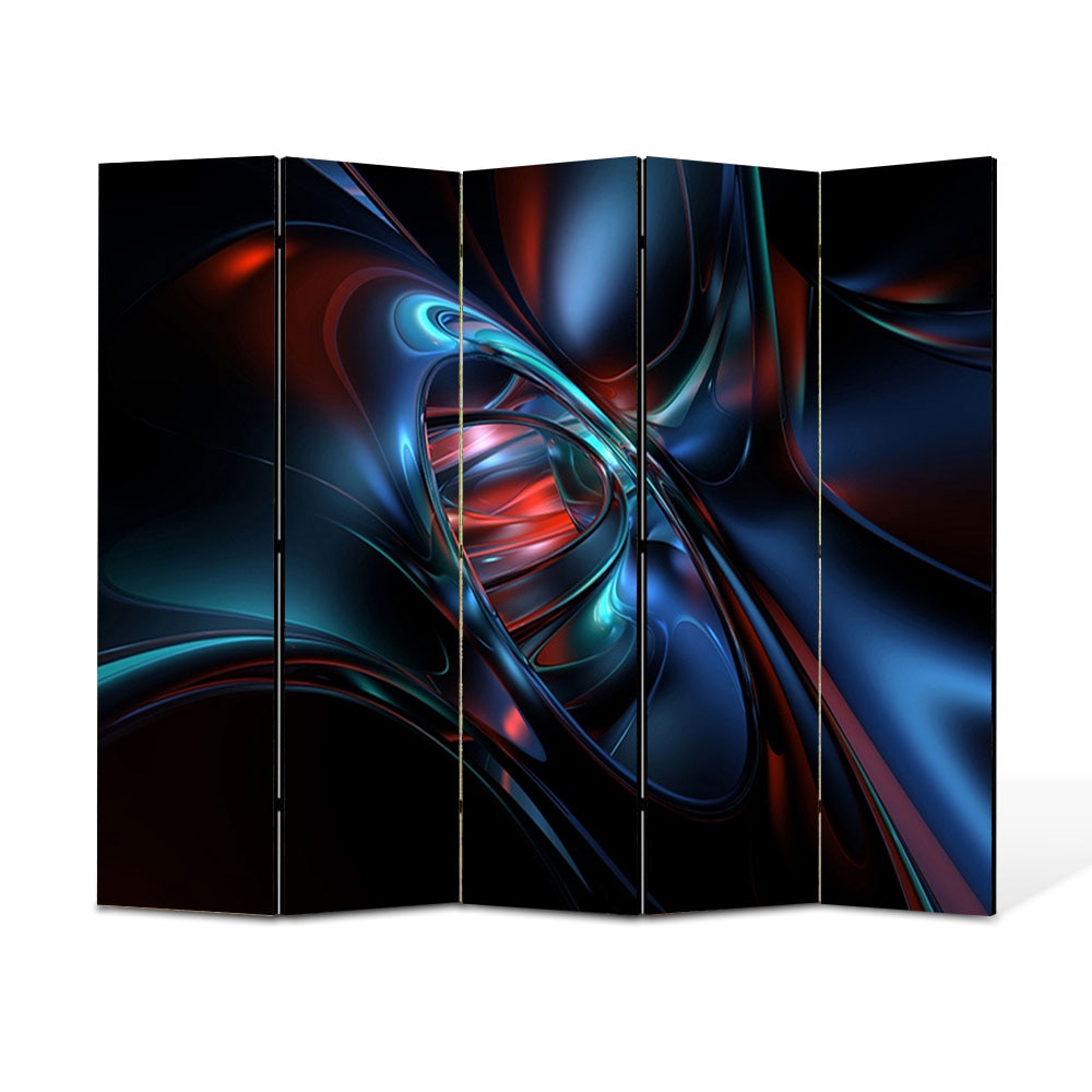 Paravan 5 piese Premium Heartwork TrueColor Nava spatiala, Panza pe cadru de lemn, Decoratiuni Moderne pentru Casa, 5 x 35 x 180 cm, 175 x 180 cm