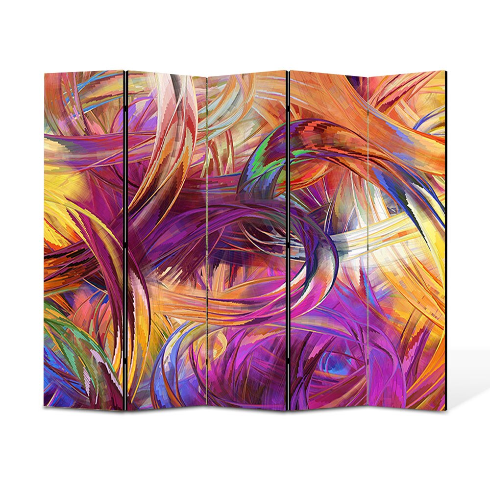 Paravan 5 piese Premium Heartwork TrueColor Vopseluri, Panza pe cadru de lemn, Decoratiuni Moderne pentru Casa, 5 x 45 x 150 cm, 225 x 150 cm