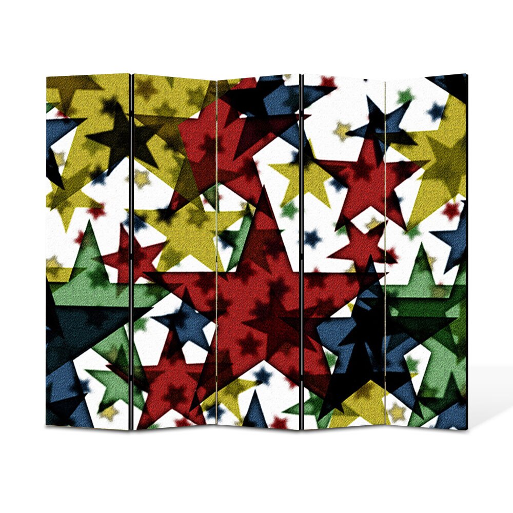 Paravan 5 piese Premium Heartwork TrueColor Stele, Panza pe cadru de lemn, Decoratiuni Moderne pentru Casa, 5 x 45 x 150 cm, 225 x 150 cm