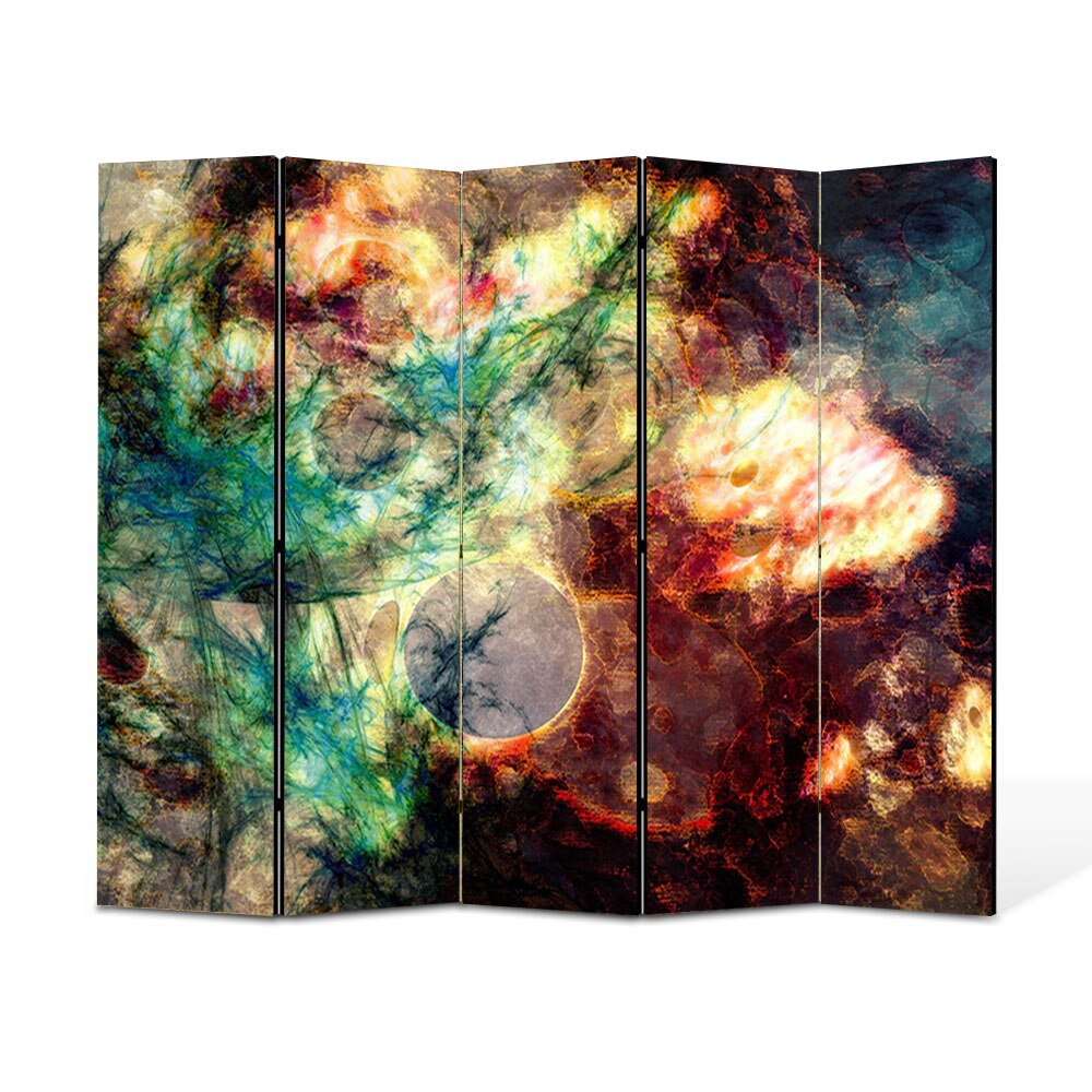 Paravan 5 piese Premium Heartwork TrueColor Crepuscul, Panza pe cadru de lemn, Decoratiuni Moderne pentru Casa, 5 x 45 x 150 cm, 225 x 150 cm