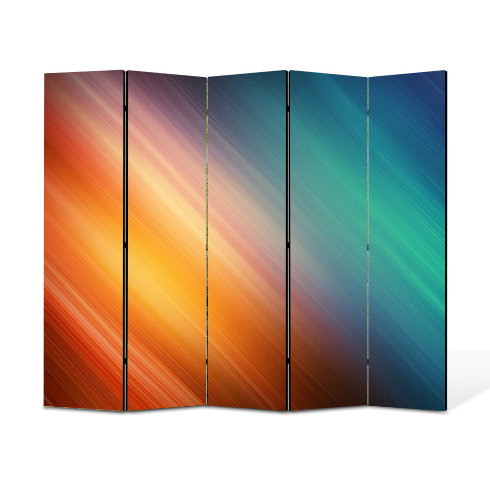 Paravan 5 piese Premium Heartwork TrueColor Lumini nuantate, Panza pe cadru de lemn, Decoratiuni Moderne pentru Casa, 5 x 45 x 180 cm, 225 x 180 cm