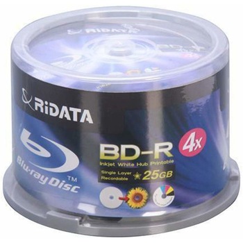Discuri Blu-Ray Ridata BD-R, 25GB, 4X, Printabil, 50 buc Discuri Blu-Ray Ridata BD-R, 25GB, 4X, Printabil, 50 buc