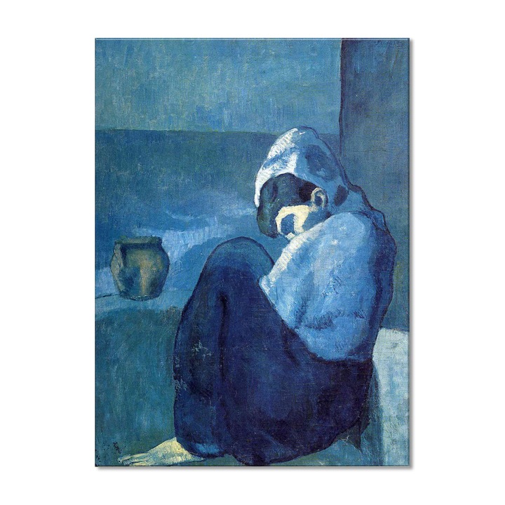 Tablou Canvas Premium Arta Clasica Heartwork, Reproducere, Pablo Picasso, Crouching woman 1902, 59 cm x 80 cm