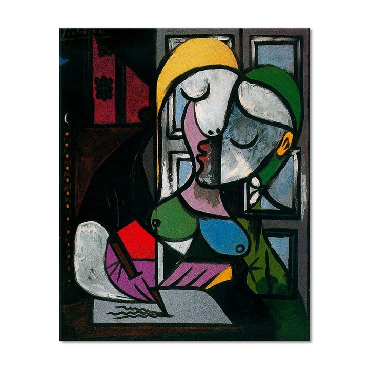 Tablou Canvas Premium Arta Clasica Heartwork, Reproducere, Pablo Picasso, Woman writing 1934, 80 cm x 100 cm