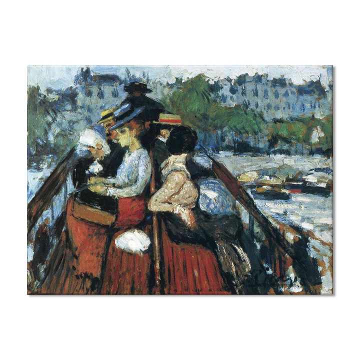 Tablou Canvas Premium Arta Clasica Heartwork, Reproducere, Pablo Picasso, Crossind Seine on the upper deck 1901, 80 cm x 60 cm