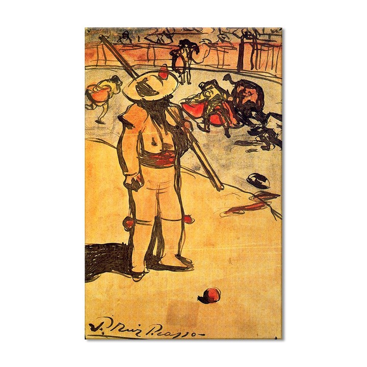 Tablou Canvas Premium Arta Clasica Heartwork, Reproducere, Pablo Picasso, Picador 1900, 51 cm x 80 cm