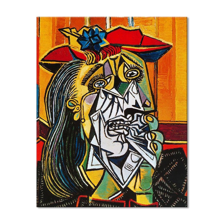 Tablou Canvas Premium Arta Clasica Heartwork, Reproducere, Pablo Picasso, Crying woman 1937, 63 cm x 80 cm