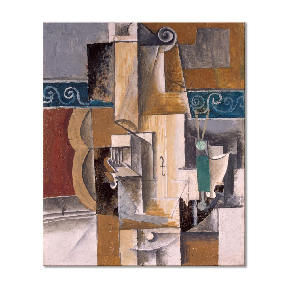 Tablou Canvas Premium Arta Clasica Heartwork, Reproducere, Pablo Picasso, Guitar and Violin 1912, 66 cm x 80 cm