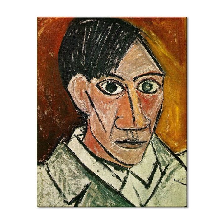Tablou Canvas Premium Arta Clasica Heartwork, Reproducere, Pablo Picasso, Self-Portrait 1907, 80 cm x 102 cm