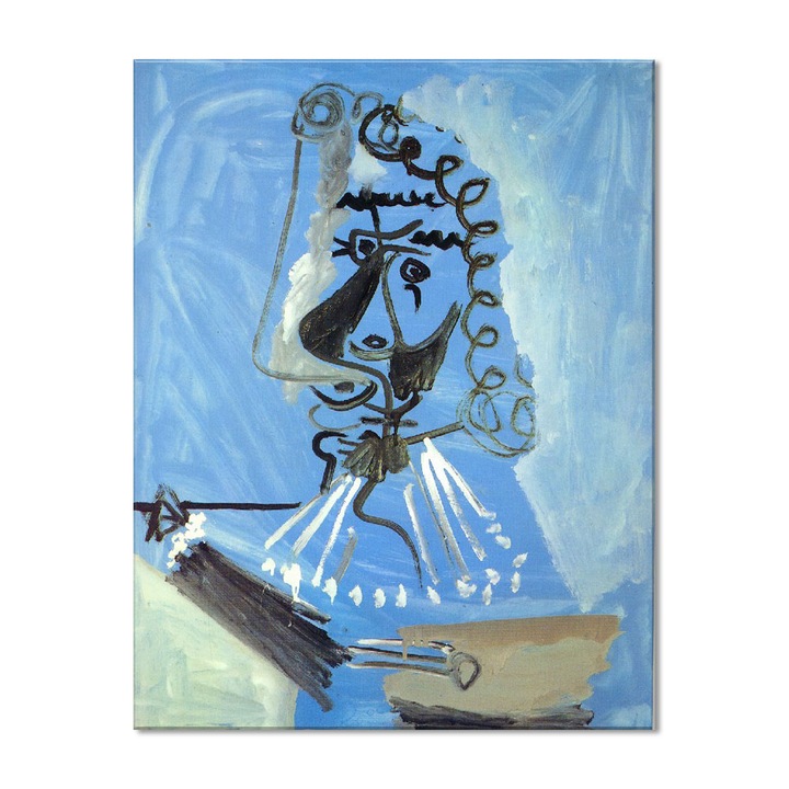 Tablou Canvas Premium Arta Clasica Heartwork, Reproducere, Pablo Picasso, An artist 1967, 62 cm x 80 cm