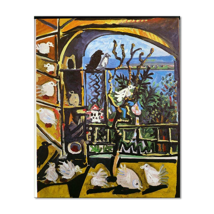 Tablou Canvas Premium Arta Clasica Heartwork, Reproducere, Pablo Picasso, Studio. Pigeons. Velazquez. 1959, 64 cm x 80 cm