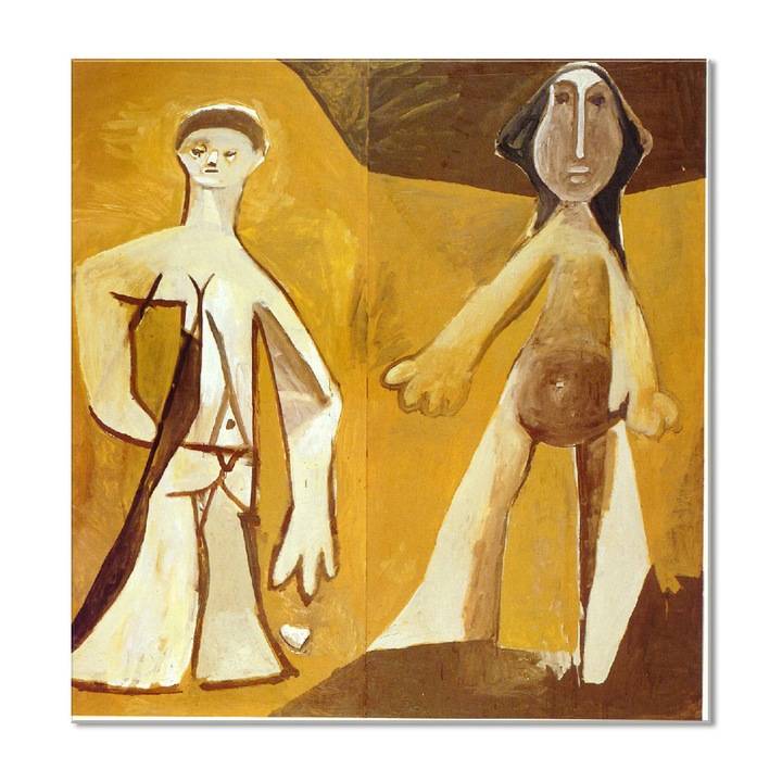 Tablou Canvas Premium Arta Clasica Heartwork, Reproducere, Pablo Picasso, Man and Woman 1958, 77 cm x 80 cm