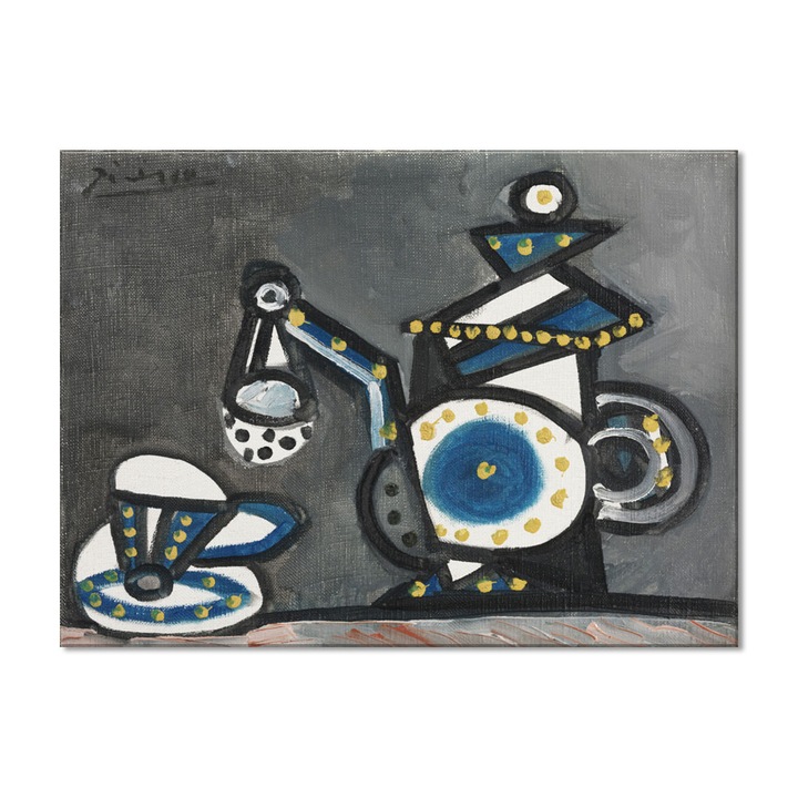 Tablou Canvas Premium Arta Clasica Heartwork, Reproducere, Pablo Picasso, Still Life with a Teapot and a Cup 1953, 80 cm x 59 cm