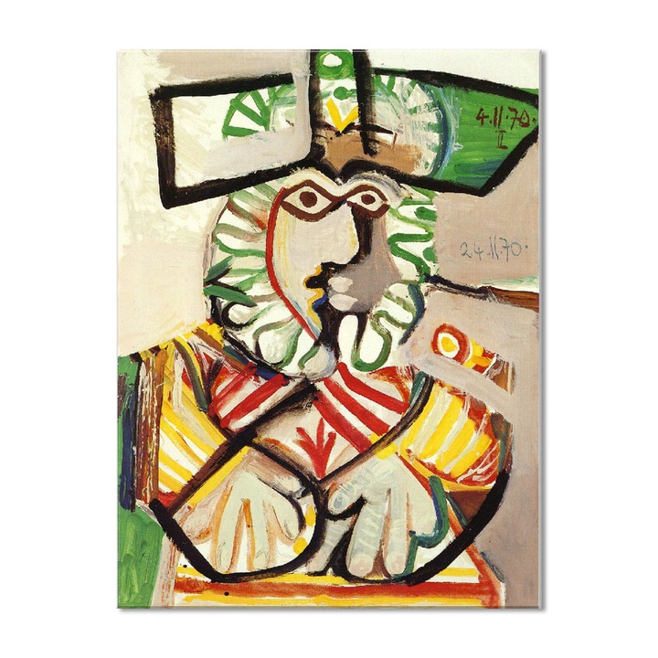 Tablou Canvas Premium Arta Clasica Heartwork, Reproducere, Pablo Picasso, Musketeer 1970, 61 cm x 80 cm