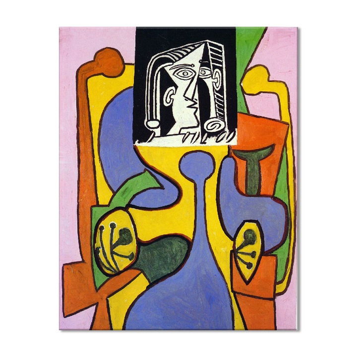 Tablou Canvas Premium Arta Clasica Heartwork, Reproducere, Pablo Picasso, Woman sitting in an armchair 1949, 63 cm x 80 cm