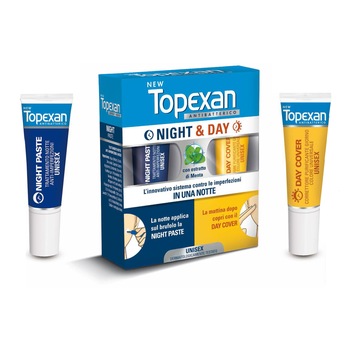 Tratament Acnee Zi si Noapte Topexan 7ml + 7 ml, testat dermatologic, Italia Tratament Acnee Zi si Noapte Topexan 7ml + 7 ml, testat dermatologic, Italia