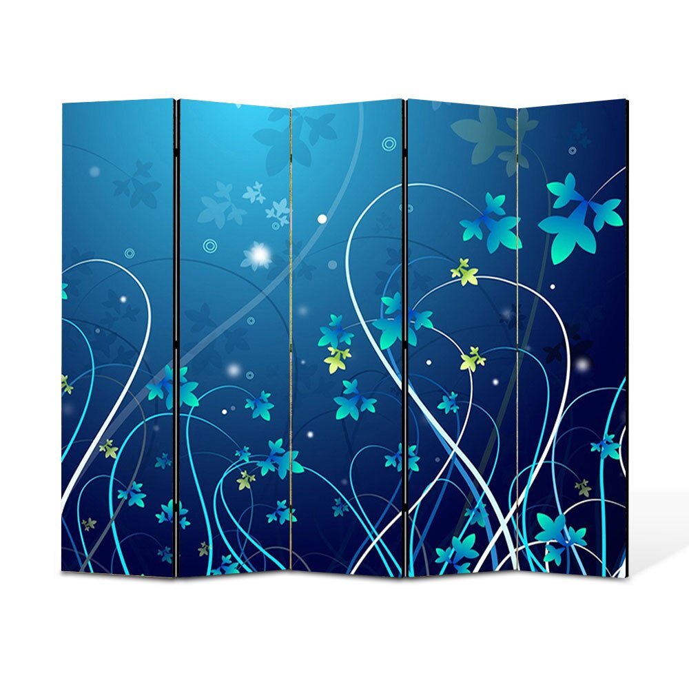 Paravan 5 piese Premium Heartwork TrueColor Flori, Panza pe cadru de lemn, Decoratiuni Moderne pentru Casa, 5 x 45 x 180 cm, 225 x 180 cm