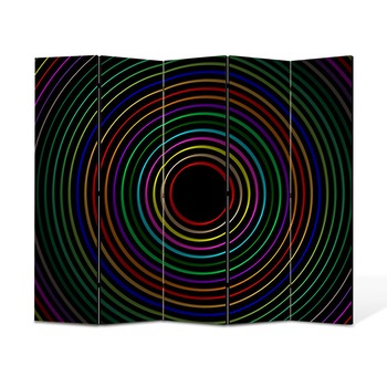 Paravan 5 piese Premium Heartwork TrueColor Cercuri colorate, Panza pe cadru de lemn, Decoratiuni Moderne pentru Casa, 5 x 45 x 150 cm, 225 x 150 cm Paravan 5 piese Premium Heartwork TrueColor Cercuri colorate, Panza pe cadru de lemn, Decoratiuni Moderne pentru Casa, 5 x 45 x 150 cm, 225 x 150 cm