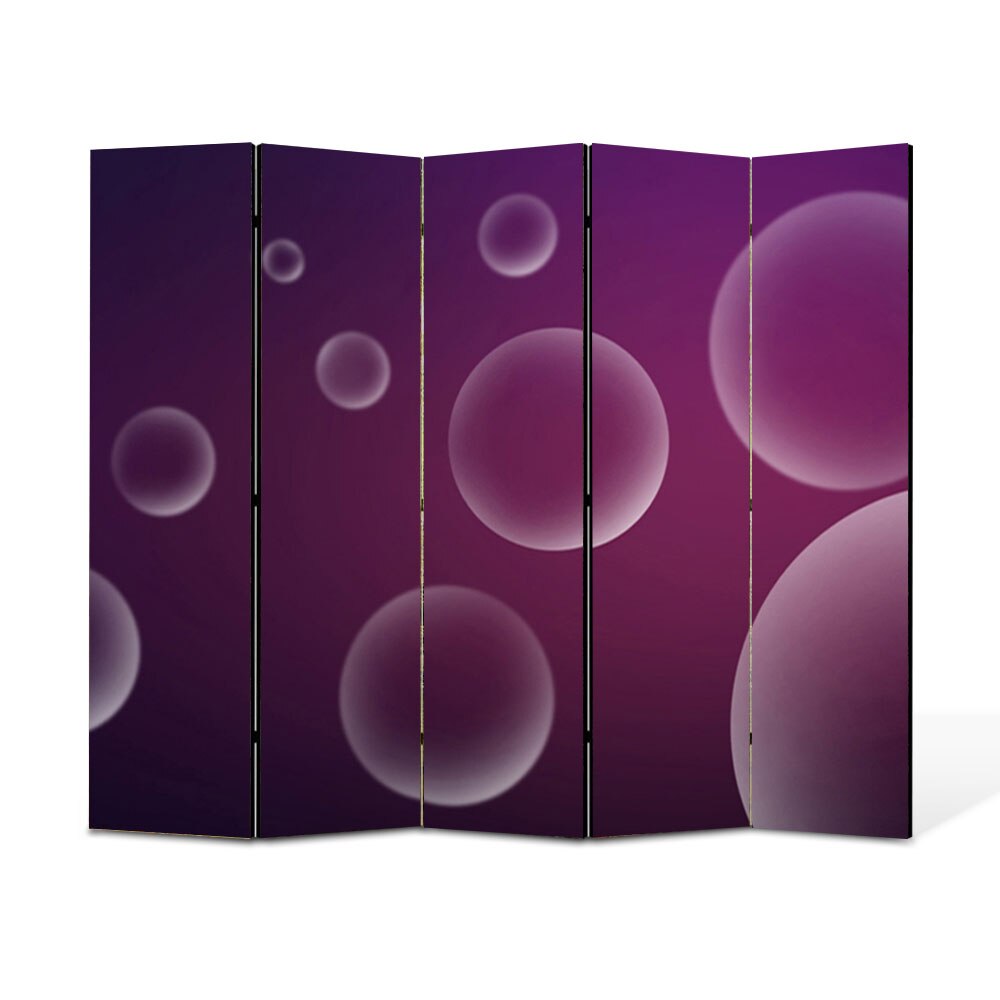 Paravan 5 piese Premium Heartwork TrueColor Bule, Panza pe cadru de lemn, Decoratiuni Moderne pentru Casa, 5 x 35 x 180 cm, 175 x 180 cm