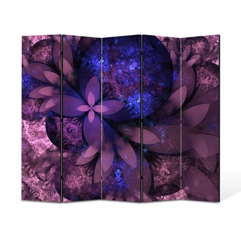 Paravan 5 piese Premium Heartwork TrueColor Flori violet, Panza pe cadru de lemn, Decoratiuni Moderne pentru Casa, 5 x 35 x 180 cm, 175 x 180 cm Paravan 5 piese Premium Heartwork TrueColor Flori violet, Panza pe cadru de lemn, Decoratiuni Moderne pentru Casa, 5 x 35 x 180 cm, 175 x 180 cm