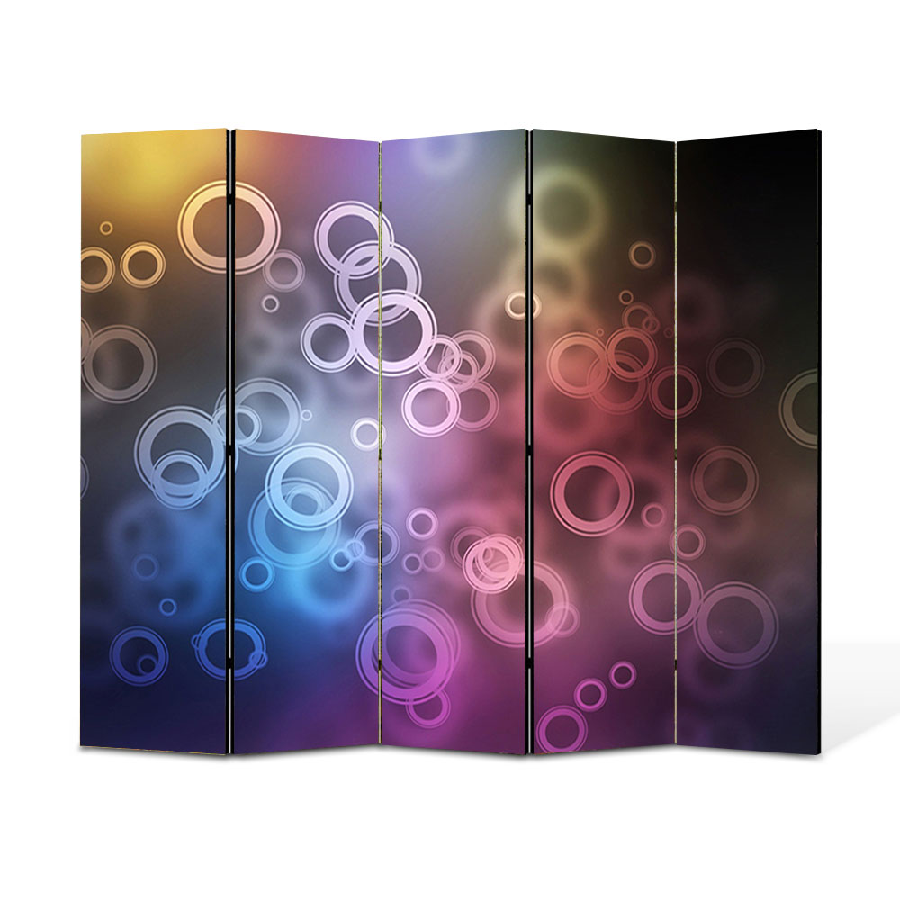 Paravan 5 piese Premium Heartwork TrueColor Bule de aer, Panza pe cadru de lemn, Decoratiuni Moderne pentru Casa, 5 x 45 x 150 cm, 225 x 150 cm