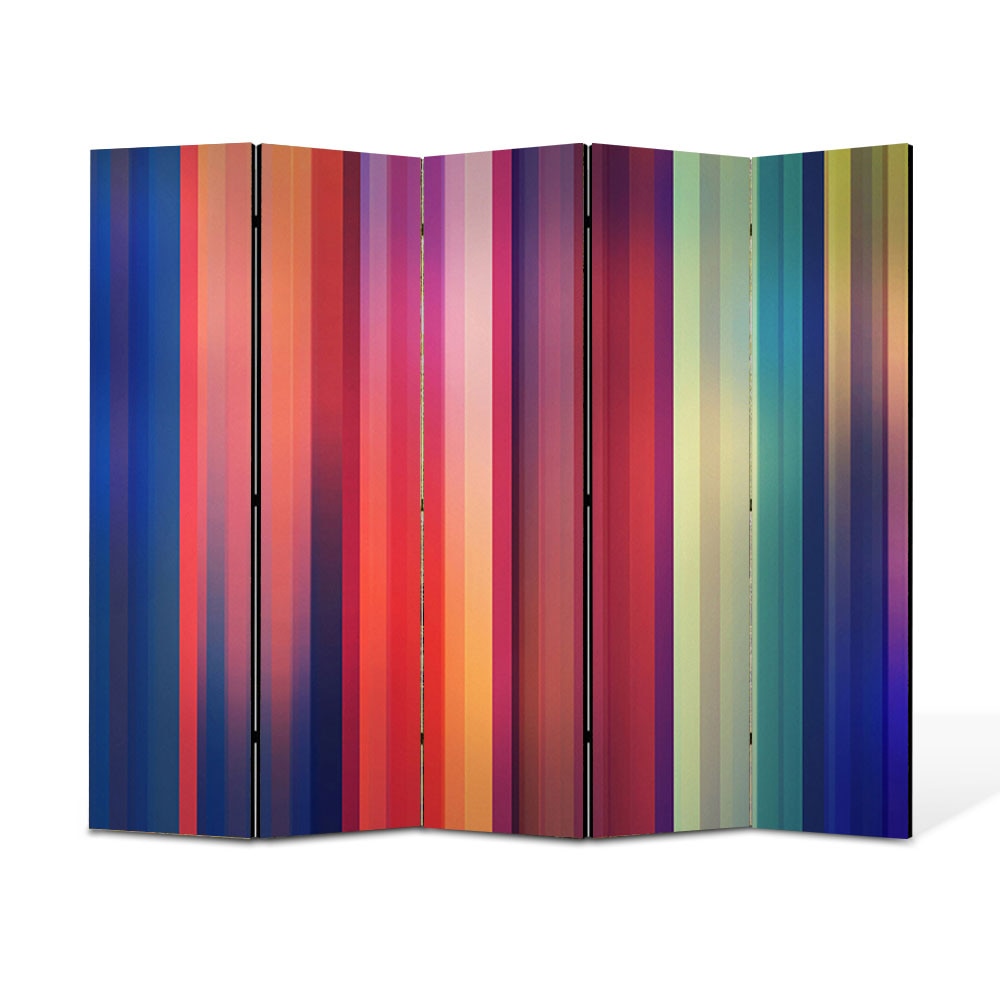 Paravan 5 piese Premium Heartwork TrueColor Spectru color, Panza pe cadru de lemn, Decoratiuni Moderne pentru Casa, 5 x 45 x 150 cm, 225 x 150 cm