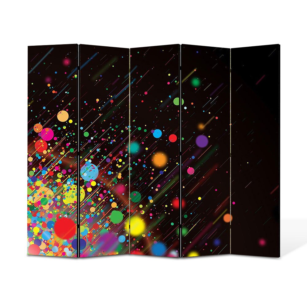 Paravan 5 piese Premium Heartwork TrueColor Stropi de culoare, Panza pe cadru de lemn, Decoratiuni Moderne pentru Casa, 5 x 45 x 180 cm, 225 x 180 cm