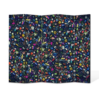 Paravan 5 piese Premium Heartwork TrueColor Culori, Panza pe cadru de lemn, Decoratiuni Moderne pentru Casa, 5 x 45 x 180 cm, 225 x 180 cm Paravan 5 piese Premium Heartwork TrueColor Culori, Panza pe cadru de lemn, Decoratiuni Moderne pentru Casa, 5 x 45 x 180 cm, 225 x 180 cm