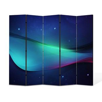 Paravan 5 piese Premium Heartwork TrueColor Unda in spatiu, Panza pe cadru de lemn, Decoratiuni Moderne pentru Casa, 5 x 35 x 180 cm, 175 x 180 cm Paravan 5 piese Premium Heartwork TrueColor Unda in spatiu, Panza pe cadru de lemn, Decoratiuni Moderne pentru Casa, 5 x 35 x 180 cm, 175 x 180 cm