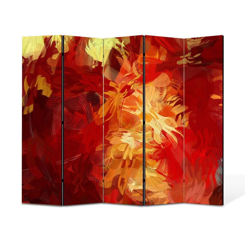 Paravan 5 piese Premium Heartwork TrueColor Culori scurse, Panza pe cadru de lemn, Decoratiuni Moderne pentru Casa, 5 x 45 x 150 cm, 225 x 150 cm