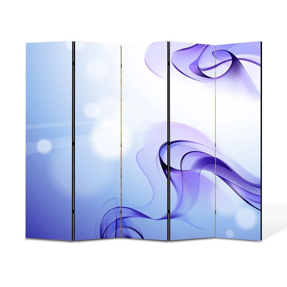 Paravan 5 piese Premium Heartwork TrueColor Fum violet, Panza pe cadru de lemn, Decoratiuni Moderne pentru Casa, 5 x 45 x 150 cm, 225 x 150 cm