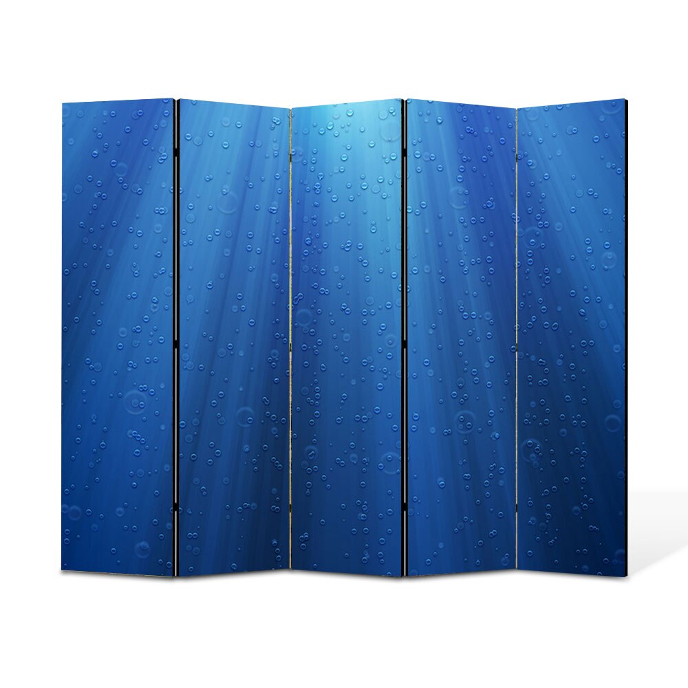 Paravan 5 piese Premium Heartwork TrueColor Raze de lumina sub apa, Panza pe cadru de lemn, Decoratiuni Moderne pentru Casa, 5 x 35 x 180 cm, 175 x 180 cm