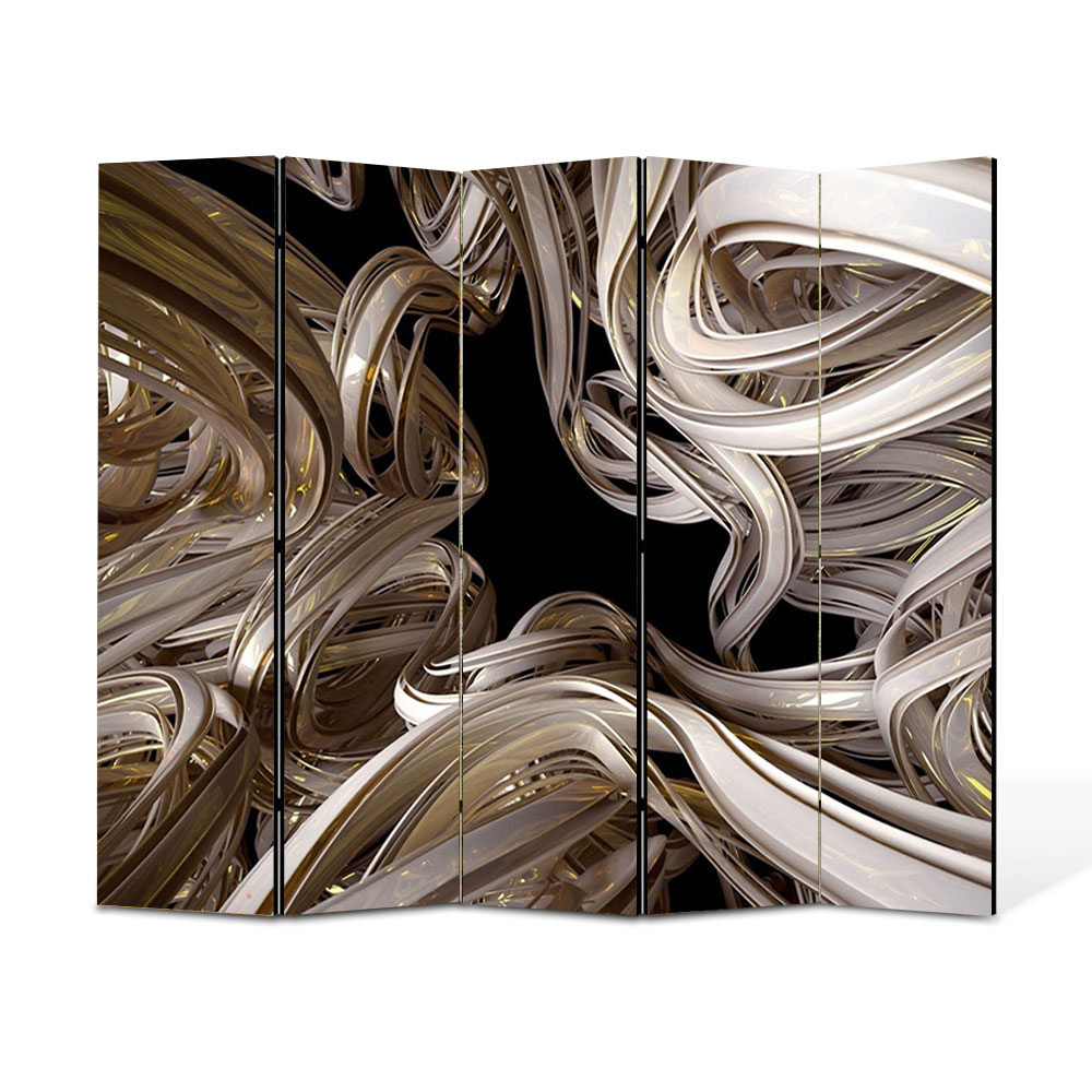 Paravan 5 piese Premium Heartwork TrueColor Curbe, Panza pe cadru de lemn, Decoratiuni Moderne pentru Casa, 5 x 45 x 180 cm, 225 x 180 cm