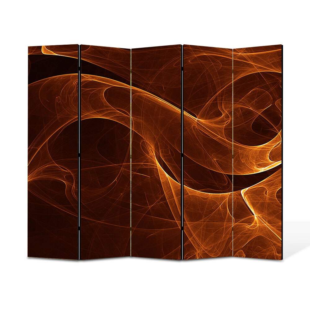 Paravan 5 piese Premium Heartwork TrueColor Sarpe de foc, Panza pe cadru de lemn, Decoratiuni Moderne pentru Casa, 5 x 45 x 180 cm, 225 x 180 cm